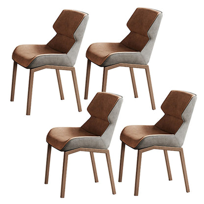 Modern Dining Table Set 1/4/5/7 Pieces with Metal Base Kitchen Furniture Set 4 Brown Chairs Clearhalo 'Dining Room Sets' 'Dining Tables & Seating' 'dining_room_set' 'furn' 'furn_dining_room_set' 'Furniture' 'Kitchen & Dining Furniture' 7258269