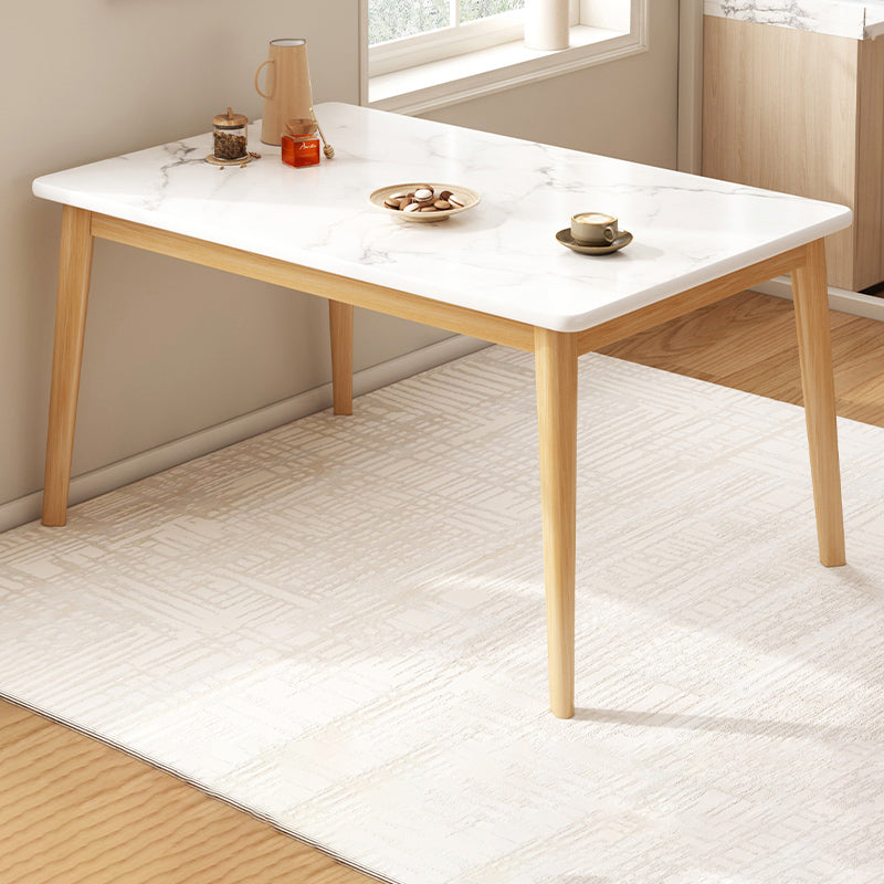 Contemporary 1/4/5 Pieces Dining Table Rectangle Wood Furniture for Restaurant White 55"L x 24"W Clearhalo 'Dining Room Sets' 'Dining Tables & Seating' 'dining_room_set' 'furn' 'furn_dining_room_set' 'Furniture' 'Kitchen & Dining Furniture' 7258285