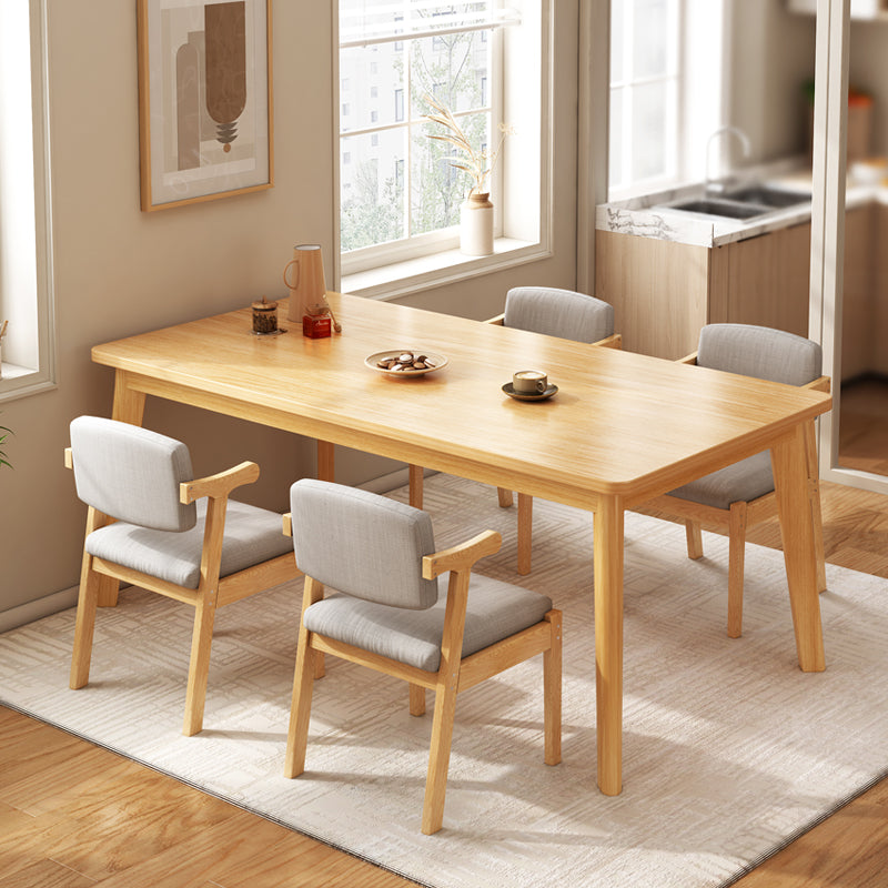 Contemporary 1/4/5 Pieces Dining Table Rectangle Wood Furniture for Restaurant 5 Pieces: Table, 4 Chairs Clearhalo 'Dining Room Sets' 'Dining Tables & Seating' 'dining_room_set' 'furn' 'furn_dining_room_set' 'Furniture' 'Kitchen & Dining Furniture' 7258286