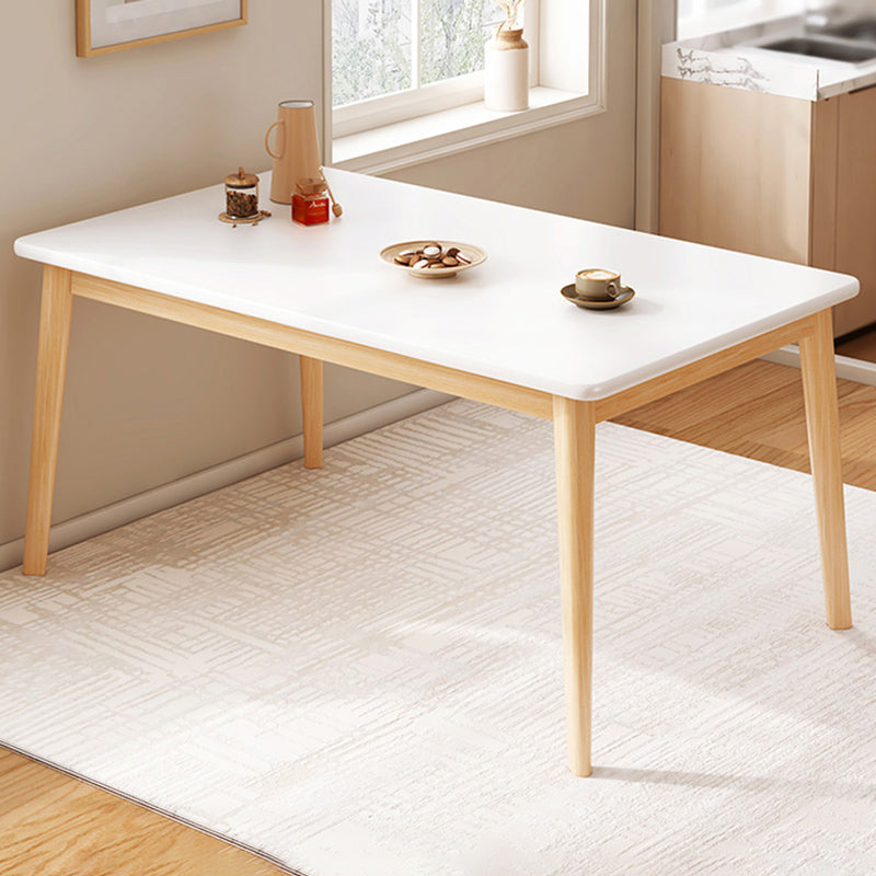 Contemporary 1/4/5 Pieces Dining Table Rectangle Wood Furniture for Restaurant Bright White 55"L x 24"W Clearhalo 'Dining Room Sets' 'Dining Tables & Seating' 'dining_room_set' 'furn' 'furn_dining_room_set' 'Furniture' 'Kitchen & Dining Furniture' 7258288