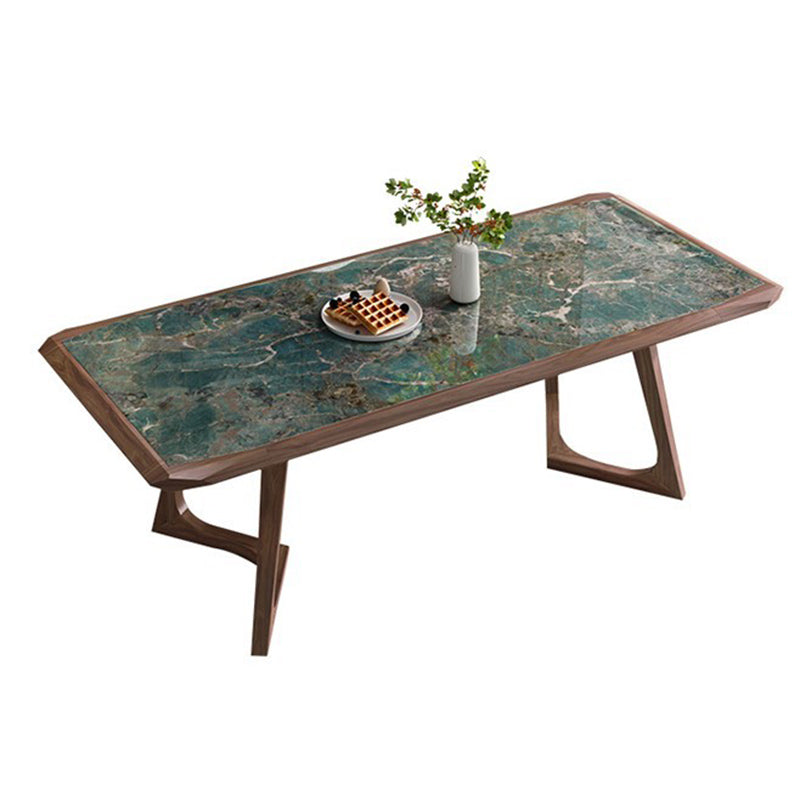 Stone Dining Set with Wooden Frame 1/4/5/7 Pcs Contemporary Dinette Set Clearhalo 'Dining Room Sets' 'Dining Tables & Seating' 'dining_room_set' 'furn' 'furn_dining_room_set' 'Furniture' 'Kitchen & Dining Furniture' 7258323