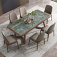 Stone Dining Set with Wooden Frame 1/4/5/7 Pcs Contemporary Dinette Set Clearhalo 'Dining Room Sets' 'Dining Tables & Seating' 'dining_room_set' 'furn' 'furn_dining_room_set' 'Furniture' 'Kitchen & Dining Furniture' 7258327