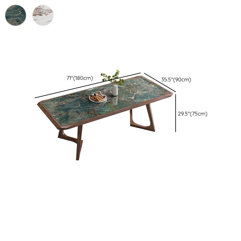 Stone Dining Set with Wooden Frame 1/4/5/7 Pcs Contemporary Dinette Set Clearhalo 'Dining Room Sets' 'Dining Tables & Seating' 'dining_room_set' 'furn' 'furn_dining_room_set' 'Furniture' 'Kitchen & Dining Furniture' 7258332