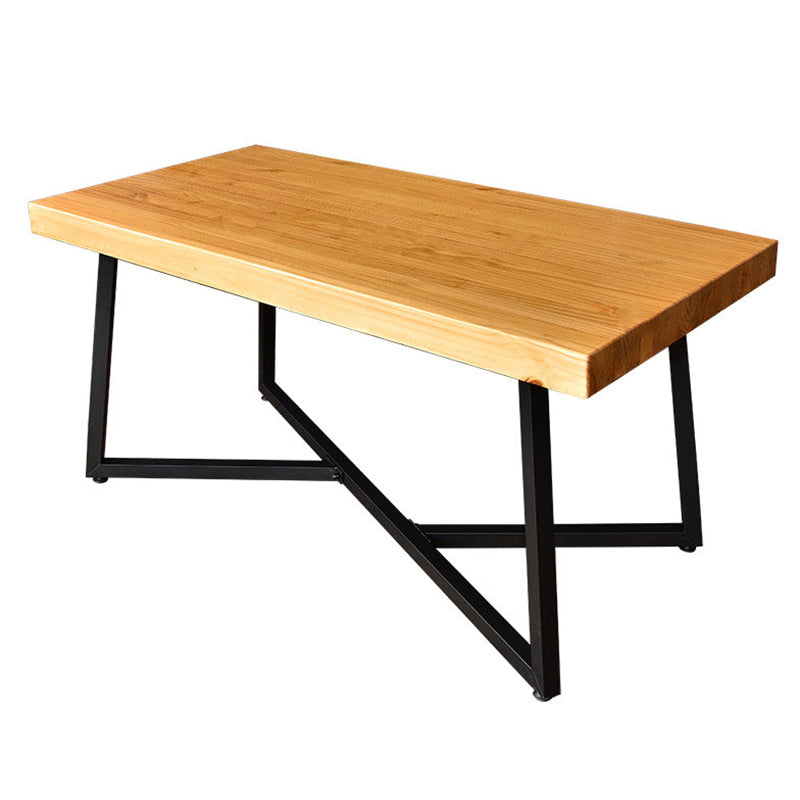 Natural Finish Solid Wood Dining Set 1/2/5 Pcs Industrial Dinette Table Set for Home Wood 79"L x 35"W Clearhalo 'Dining Room Sets' 'Dining Tables & Seating' 'dining_room_set' 'furn' 'furn_dining_room_set' 'Furniture' 'Kitchen & Dining Furniture' 7258357