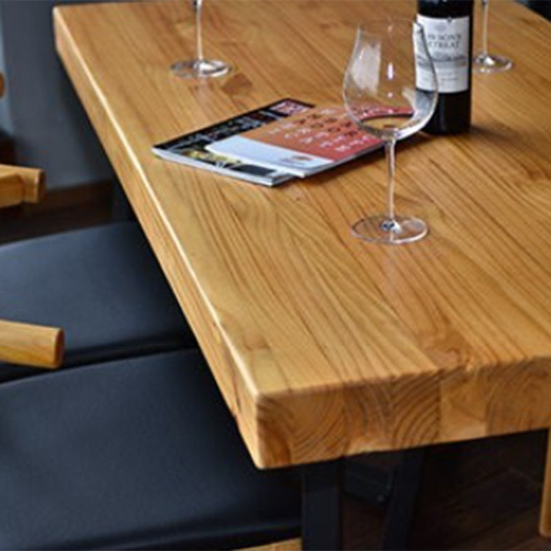 Natural Finish Solid Wood Dining Set 1/2/5 Pcs Industrial Dinette Table Set for Home Clearhalo 'Dining Room Sets' 'Dining Tables & Seating' 'dining_room_set' 'furn' 'furn_dining_room_set' 'Furniture' 'Kitchen & Dining Furniture' 7258358