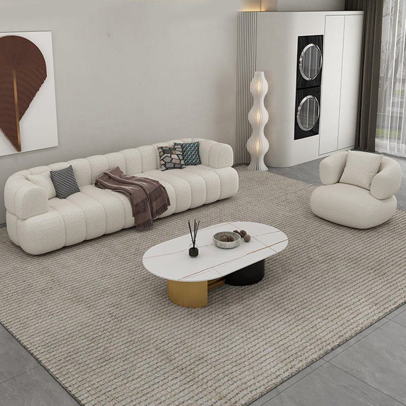 Almohadas de tela de sofá contemporáneas de 31 "de ancho asientos estacionarios blancos