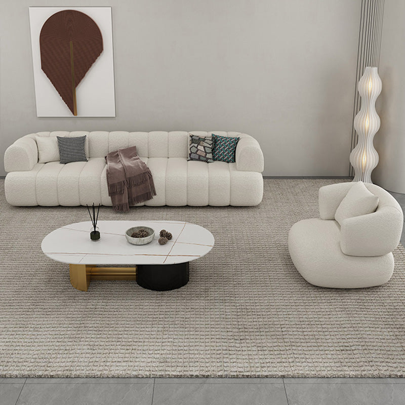 Almohadas de tela de sofá contemporáneas de 31 "de ancho asientos estacionarios blancos