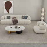 Almohadas de tela de sofá contemporáneas de 31 "de ancho asientos estacionarios blancos