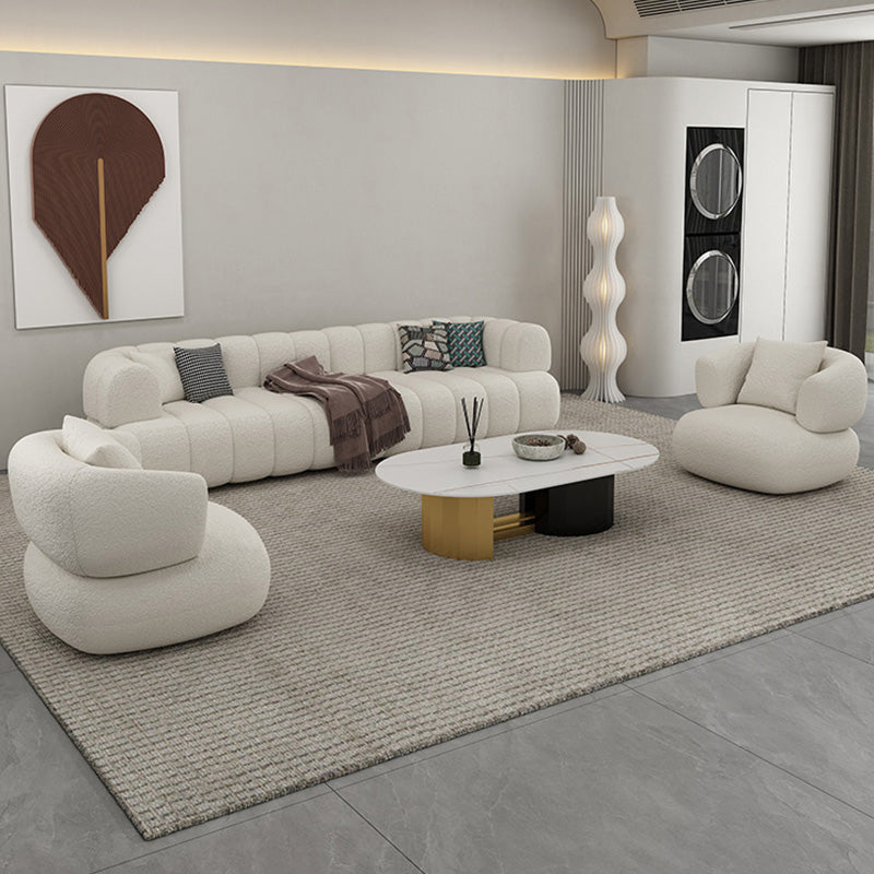 Almohadas de tela de sofá contemporáneas de 31 "de ancho asientos estacionarios blancos