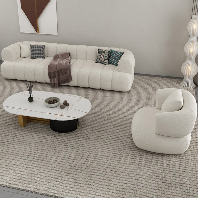 Almohadas de tela de sofá contemporáneas de 31 "de ancho asientos estacionarios blancos