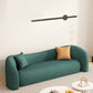 33" Wide Contemporary Sofa Green Leather Pillows Stationary Seating