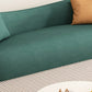33" Wide Contemporary Sofa Green Leather Pillows Stationary Seating