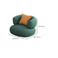 33" Wide Contemporary Sofa Green Leather Pillows Stationary Seating