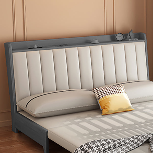 33" Wide Contemporary Sofa Futon Gray Pillow Included Sleeper Sofa Clearhalo 'furn' 'furn_futons' 'Furniture' 'Futons & Daybeds' 'Futons' 'Living Room Furniture' 7258584