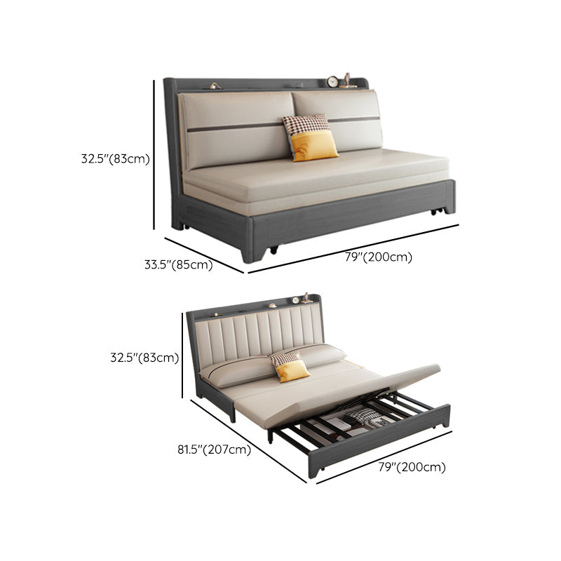 33" Wide Contemporary Sofa Futon Gray Pillow Included Sleeper Sofa Clearhalo 'furn' 'furn_futons' 'Furniture' 'Futons & Daybeds' 'Futons' 'Living Room Furniture' 7258589