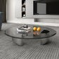 Black Glass Top Coffee Table Modern Round 3 Legs Cocktail Table Clearhalo 'Coffee & Accent Tables' 'Coffee Tables' 'coffee_tables' 'furn' 'furn_coffee_tables' 'Furniture' 'Living Room Furniture' 7258631