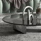 Black Glass Top Coffee Table Modern Round 3 Legs Cocktail Table Clearhalo 'Coffee & Accent Tables' 'Coffee Tables' 'coffee_tables' 'furn' 'furn_coffee_tables' 'Furniture' 'Living Room Furniture' 7258633