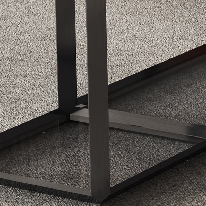 Geometric Slate & Glass Coffee Table Modern Simple Cocktail Table with Floor Shelf Clearhalo 'Coffee & Accent Tables' 'Coffee Tables' 'coffee_tables' 'furn' 'furn_coffee_tables' 'Furniture' 'Living Room Furniture' 7258658