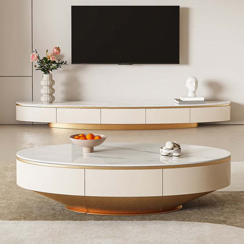 Modern TV Console Stone Media Console TV Stand with 3 Drawers Clearhalo 'furn' 'furn_tv_stands_entertainment_centers' 'Furniture' 'Living Room Furniture' 'TV Stands & Entertainment Centers' 'TV Stands & Media Storage Furniture' 'tv_stands_entertainment_centers' 7258972