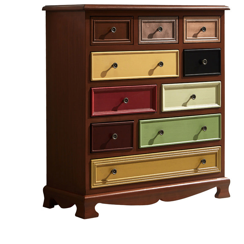Cassettiera portaoggetti costiera Cassettiera in legno massello con cassetti multipli