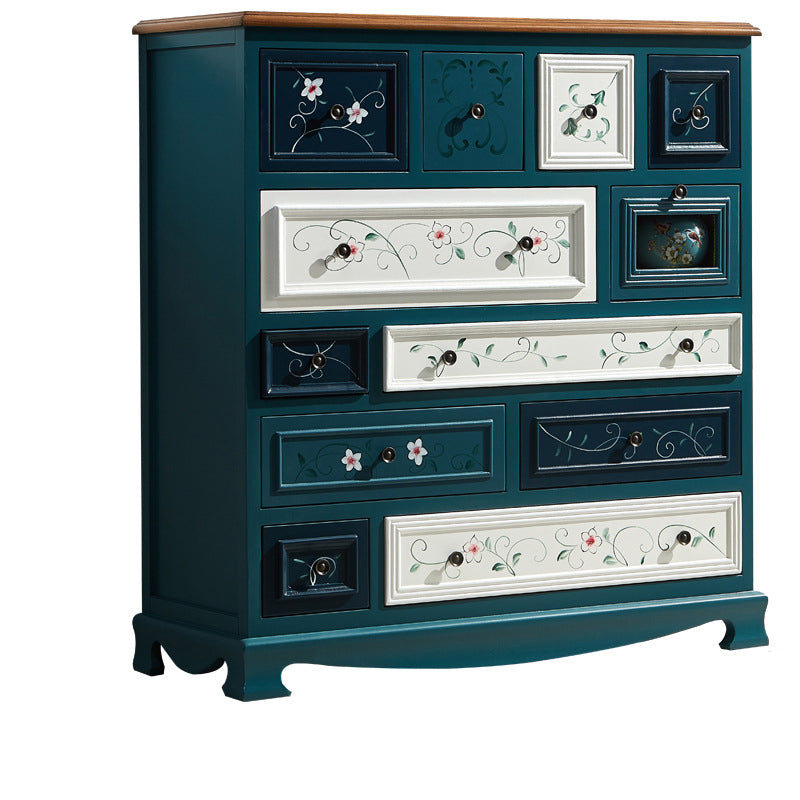 Cassettiera portaoggetti costiera Cassettiera in legno massello con cassetti multipli
