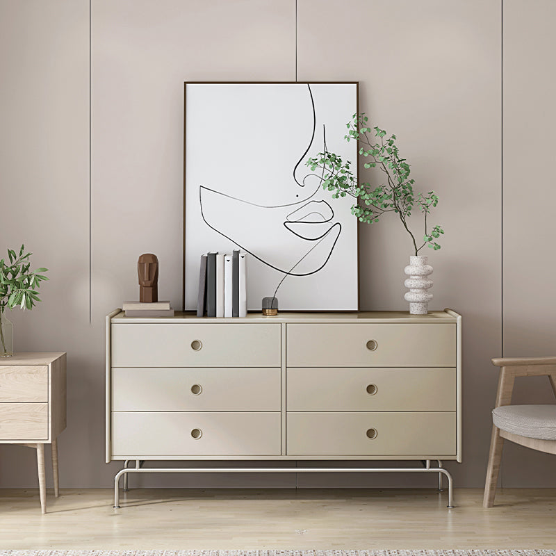 Cómoda cómoda de almacenamiento moderna, cómoda de madera maciza con cajones 5/6/9