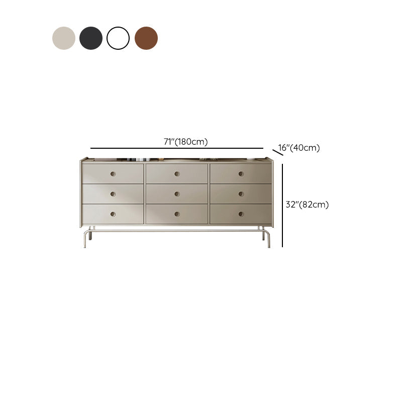 Cómoda cómoda de almacenamiento moderna, cómoda de madera maciza con cajones 5/6/9