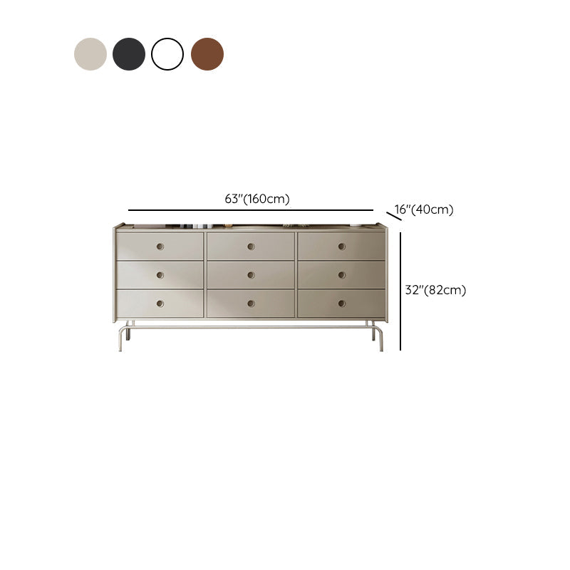 Cómoda cómoda de almacenamiento moderna, cómoda de madera maciza con cajones 5/6/9