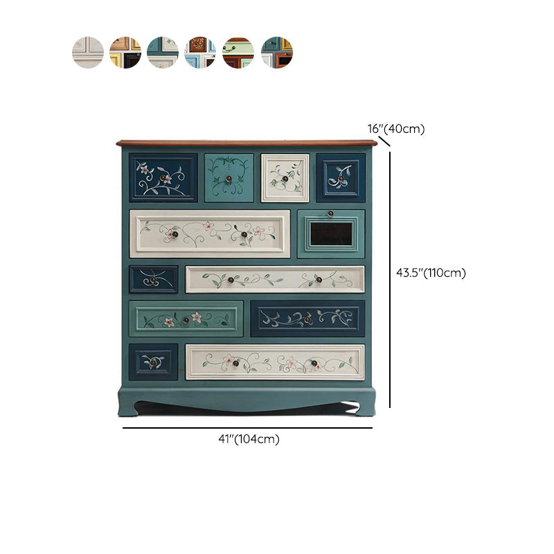 Tocador de cofre de almacenamiento costero con tocador de madera sólida con múltiples cajones para dormitorio