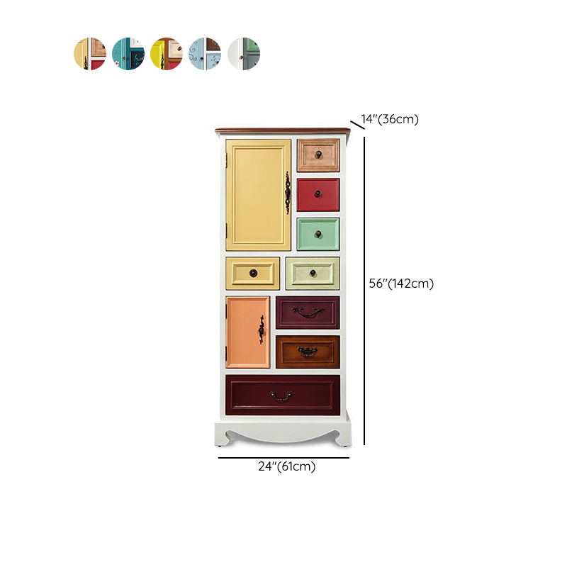 Tocador de cofre de almacenamiento costero con tocador de madera sólida con múltiples cajones para dormitorio
