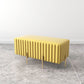 Glam Entryway Bench Cushioned Metal Seating Bench with Metal Legs 35"L x 16"W x 17"H Yellow Clearhalo 'Benches' 'Chairs & Seating' 'furn' 'furn_benches' 'Furniture' 'Living Room Furniture' 7259453