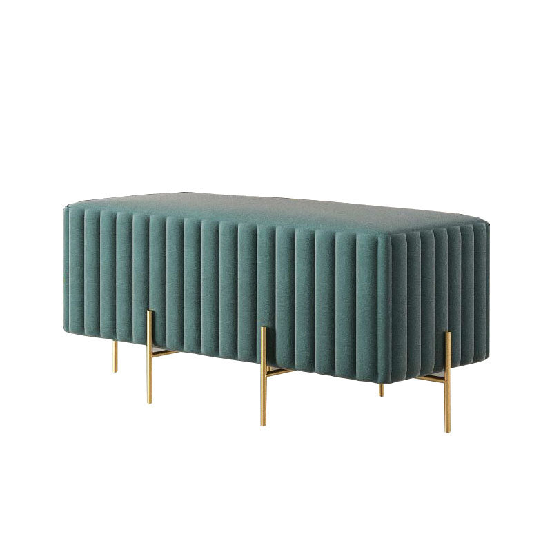 Glam Entryway Bench Cushioned Metal Seating Bench with Metal Legs Clearhalo 'Benches' 'Chairs & Seating' 'furn' 'furn_benches' 'Furniture' 'Living Room Furniture' 7259459