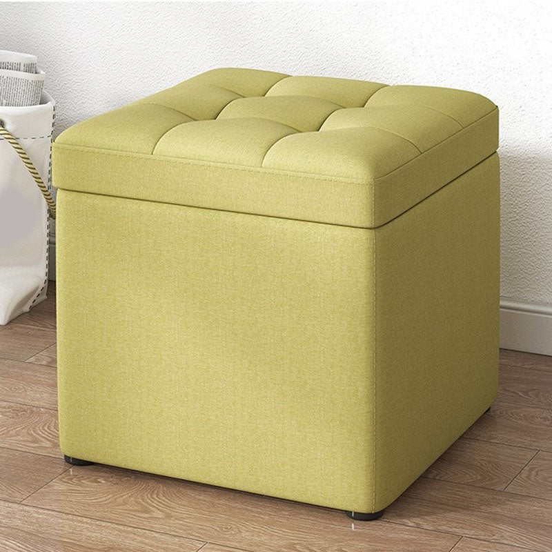 Modern Pouf Ottoman Cotton Upholstered Tufted Solid Color Square Ottoman with Storage Green 1 Piece Clearhalo 'furn' 'furn_ottomans_poufs' 'Furniture' 'Living Room Furniture' 'Ottomans & Poufs' 'ottomans_poufs' 7259500