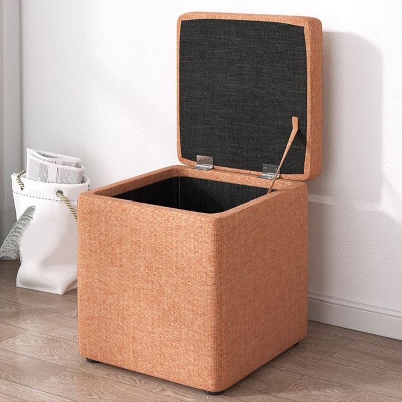Modern Pouf Ottoman Cotton Upholstered Tufted Solid Color Square Ottoman with Storage Clearhalo 'furn' 'furn_ottomans_poufs' 'Furniture' 'Living Room Furniture' 'Ottomans & Poufs' 'ottomans_poufs' 7259517