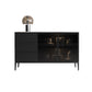 Modern Glass Doors Sideboard Buffet Living Room Sideboard , 15.7" W X 33.5" H