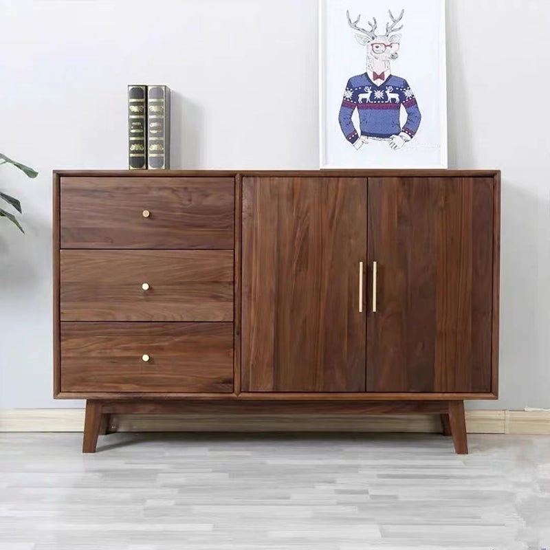 Stegno a buffet di archiviazione in stile glam Sideboard a buffet in legno solido con 6 disegni