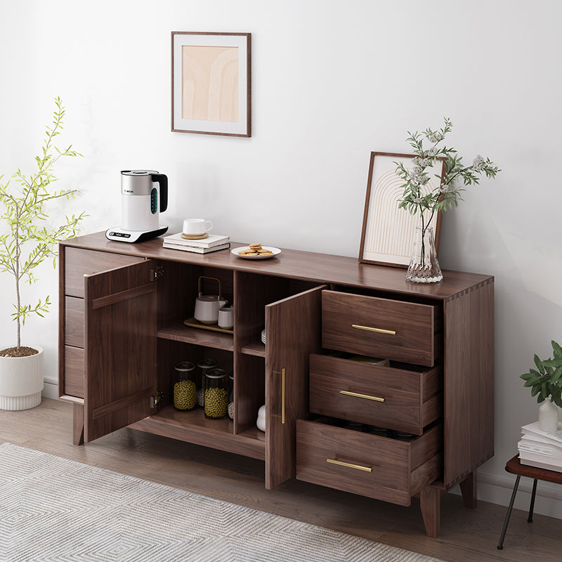 Stegno a buffet di archiviazione in stile glam Sideboard a buffet in legno solido con 6 disegni