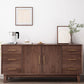 Stegno a buffet di archiviazione in stile glam Sideboard a buffet in legno solido con 6 disegni