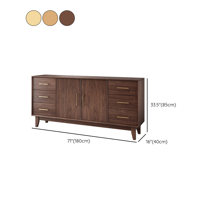 Stegno a buffet di archiviazione in stile glam Sideboard a buffet in legno solido con 6 disegni