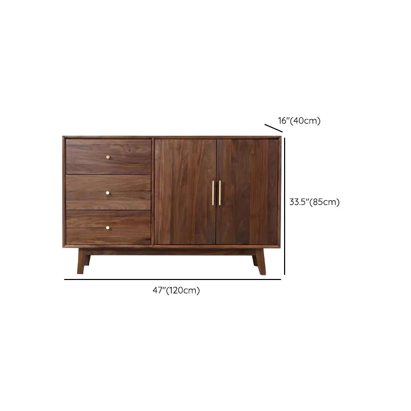 Stegno a buffet di archiviazione in stile glam Sideboard a buffet in legno solido con 6 disegni
