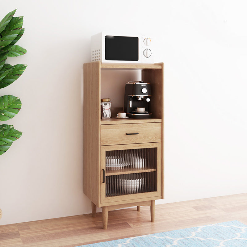 Contemporary Buffet Server Pine Dining Server with Drawers for Living Room 23.6"L x 16.5"W x 50.8"H Natural Clearhalo 'buffet_sideboard' 'Buffets & Sideboards' 'furn' 'furn_buffet_sideboard' 'Furniture' 'Kitchen & Dining Furniture' 7259604