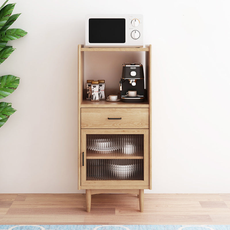 Contemporary Buffet Server Pine Dining Server with Drawers for Living Room 19.7"L x 16.5"W x 50.8"H Natural Clearhalo 'buffet_sideboard' 'Buffets & Sideboards' 'furn' 'furn_buffet_sideboard' 'Furniture' 'Kitchen & Dining Furniture' 7259605