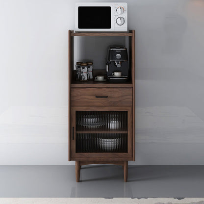 Contemporary Buffet Server Pine Dining Server with Drawers for Living Room 19.7"L x 16.5"W x 50.8"H Nut-Brown Clearhalo 'buffet_sideboard' 'Buffets & Sideboards' 'furn' 'furn_buffet_sideboard' 'Furniture' 'Kitchen & Dining Furniture' 7259607