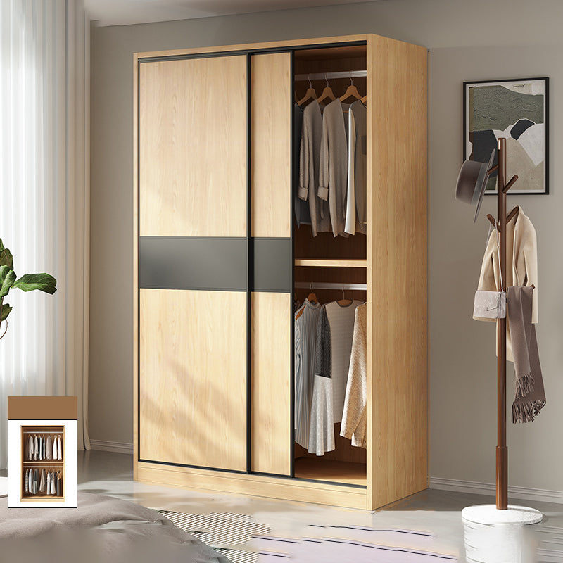 Modern Pine Solid Wood Wardrobe Freestanding Wardrobe with Soft Close Doors Armoire 39"L x 20"W x 79"H Clearhalo 'Armoires & Wardrobes' 'armoires_wardrobes' 'Bedroom Furniture' 'furn' 'furn_armoires_wardrobes' 'Furniture' 7261003