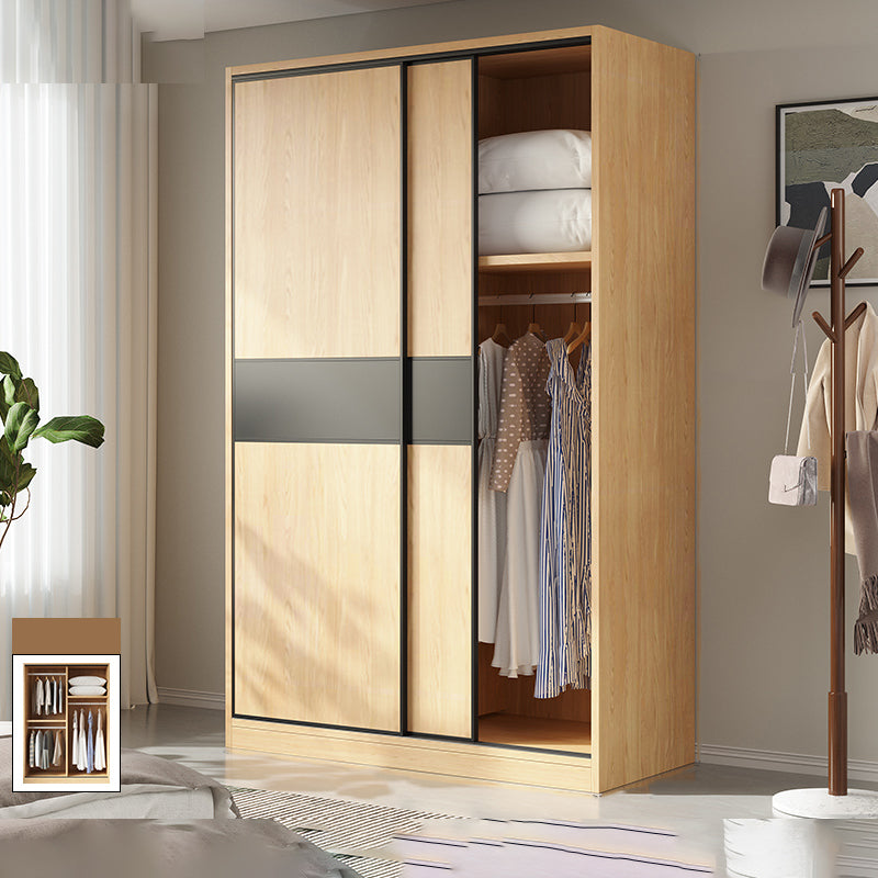 Modern Pine Solid Wood Wardrobe Freestanding Wardrobe with Soft Close Doors Armoire 47"L x 20"W x 79"H Clearhalo 'Armoires & Wardrobes' 'armoires_wardrobes' 'Bedroom Furniture' 'furn' 'furn_armoires_wardrobes' 'Furniture' 7261005