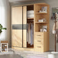 Modern Pine Solid Wood Wardrobe Freestanding Wardrobe with Soft Close Doors Armoire with Side Cabinet 47"L x 20"W x 79"H Clearhalo 'Armoires & Wardrobes' 'armoires_wardrobes' 'Bedroom Furniture' 'furn' 'furn_armoires_wardrobes' 'Furniture' 7261021