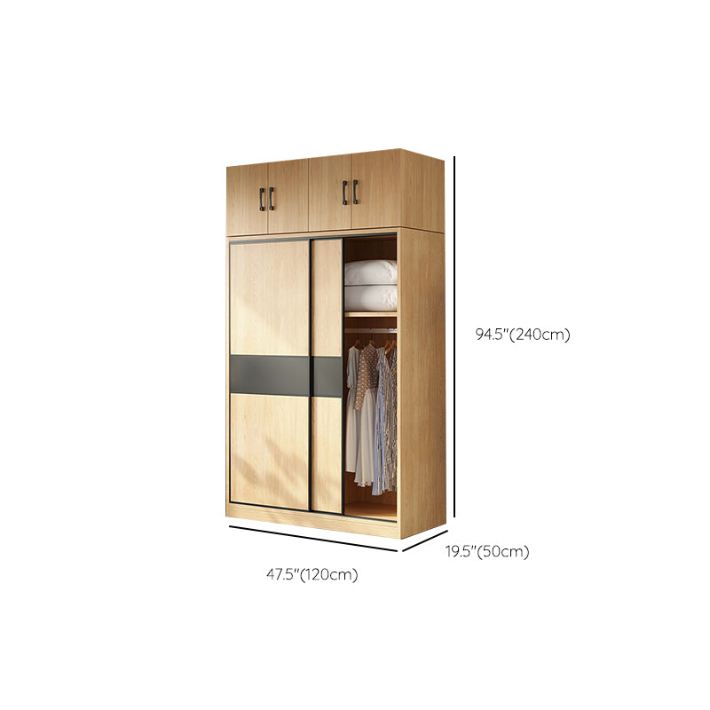 Modern Pine Solid Wood Wardrobe Freestanding Wardrobe with Soft Close Doors Clearhalo 'Armoires & Wardrobes' 'armoires_wardrobes' 'Bedroom Furniture' 'furn' 'furn_armoires_wardrobes' 'Furniture' 7261041
