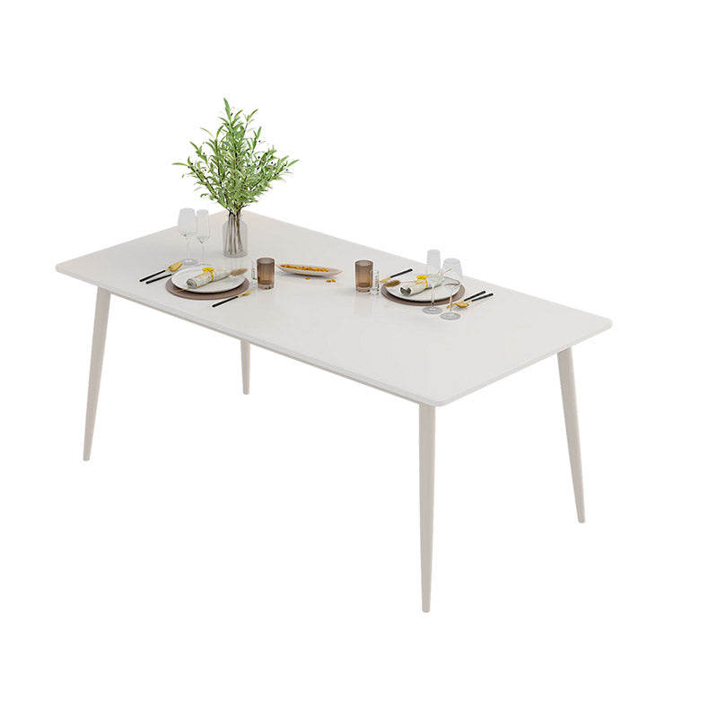 Rectangle Dining Table Contemporary 4 Legs Dining Site Table White Without Chairs Clearhalo 'Dining Tables & Seating' 'Dining Tables' 'dining_table' 'furn' 'furn_dining_table' 'Furniture' 'Kitchen & Dining Furniture' 7261101