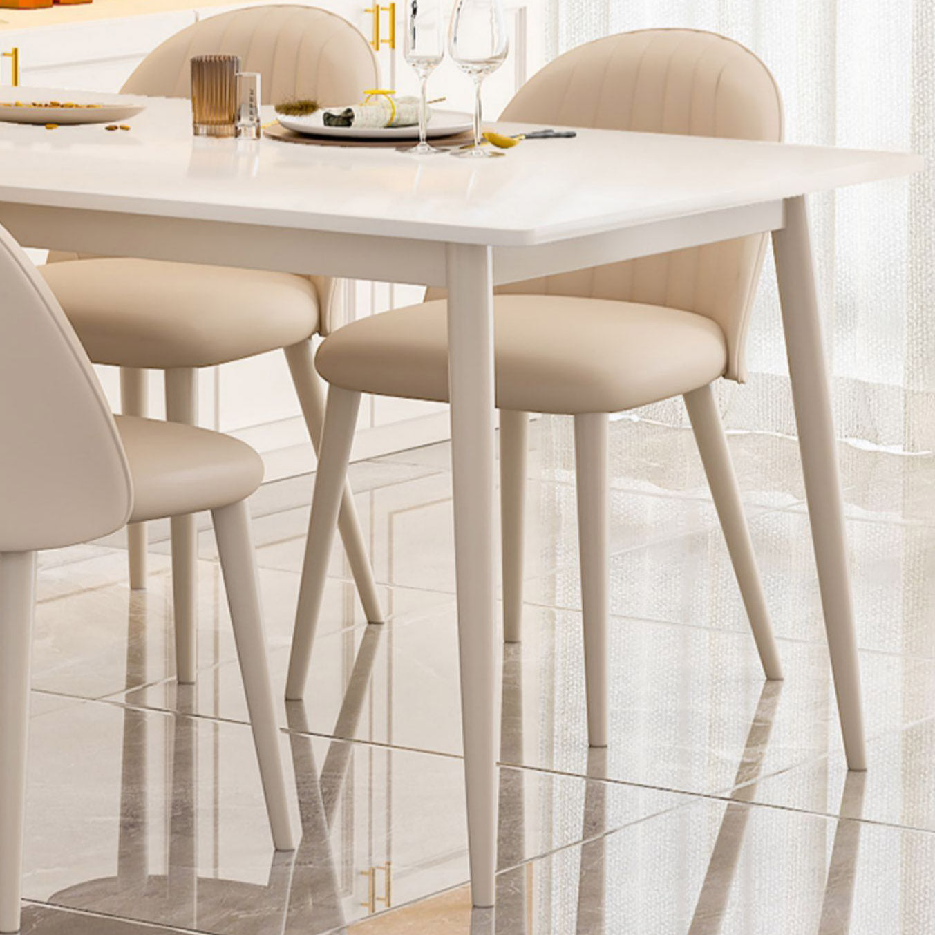 Rectangle Dining Table Contemporary 4 Legs Dining Site Table Clearhalo 'Dining Tables & Seating' 'Dining Tables' 'dining_table' 'furn' 'furn_dining_table' 'Furniture' 'Kitchen & Dining Furniture' 7261103