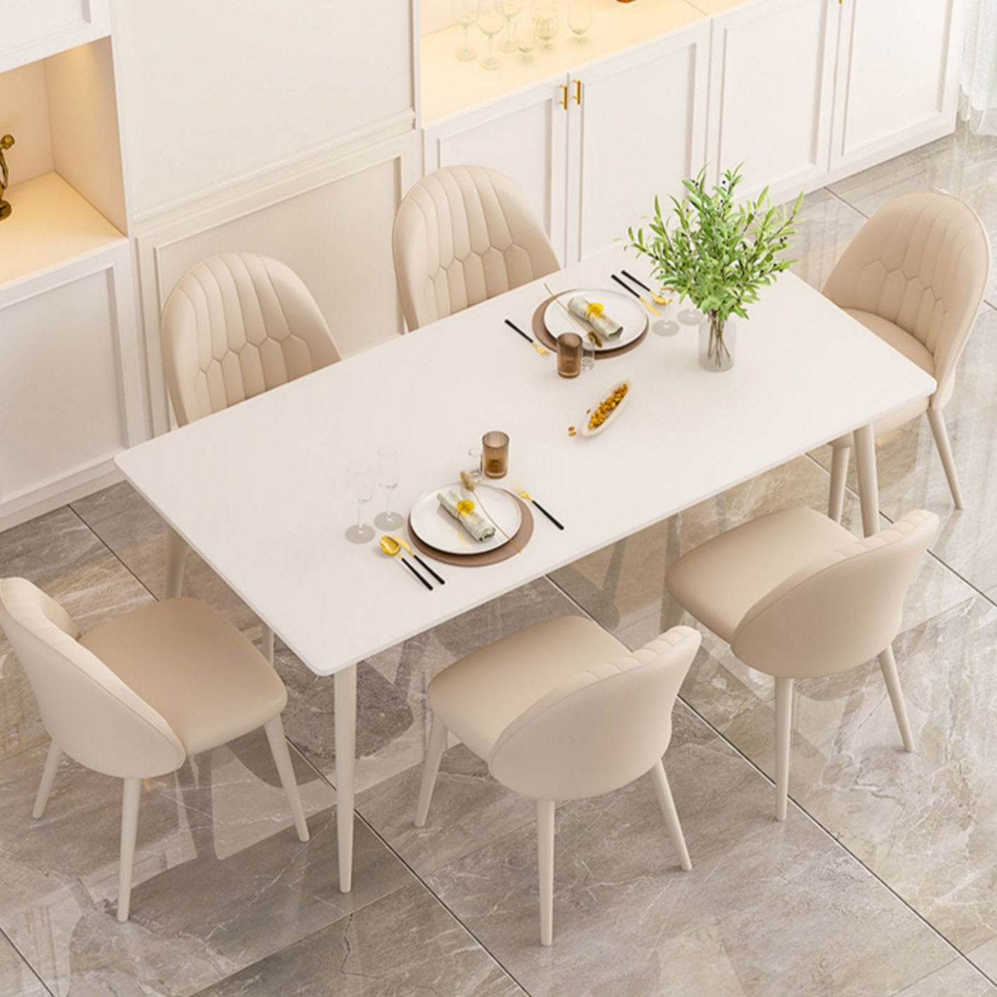 Rectangle Dining Table Contemporary 4 Legs Dining Site Table Clearhalo 'Dining Tables & Seating' 'Dining Tables' 'dining_table' 'furn' 'furn_dining_table' 'Furniture' 'Kitchen & Dining Furniture' 7261108